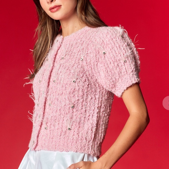 Rareraw “ Katrina 2 “ Rareraw Knit Sweater with Feather & Rhinestone Accents 35 - Picture 3 of 7